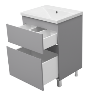 Напольная тумба под раковину Misty Лаки 60 см П-Лак-01060-5012Я серый